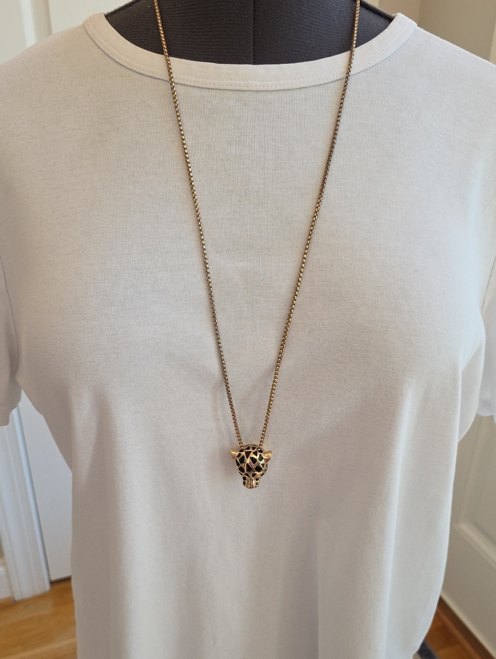 St. Thomas Gold Leopard Head Pendant Necklace*